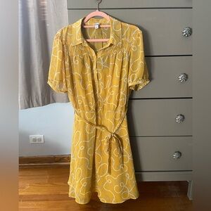 a new day Yellow Dress with Tie